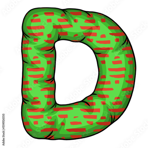 Illustration letter pillows a b c d with motif