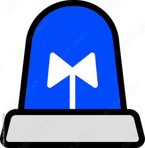 Safety Siren Icon In Blue And Black