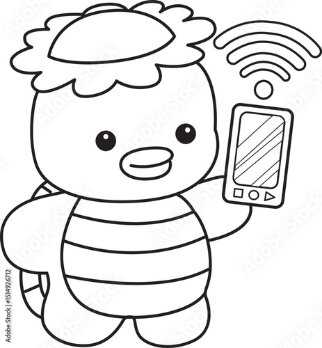 Outline of Kawaii japanese mythology Kappa sticker cute.
Coloring pages of Cute kappa mascot ghost japanese.