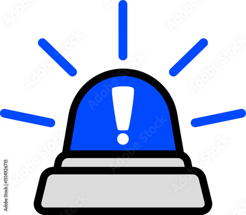 Siren Icon Blue With Black Outline