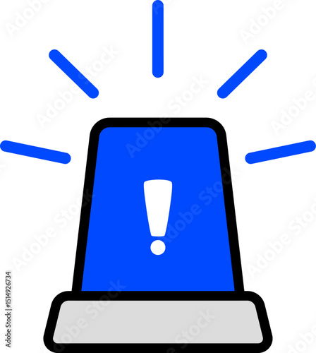 Siren Blue Icon For Hazard Signs