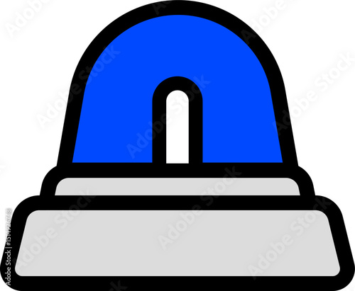 Blue Siren Alert Icon With Lines