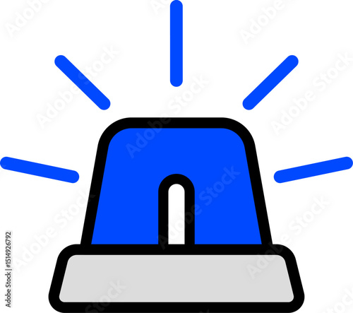 Minimal Siren Icon In Blue And Black