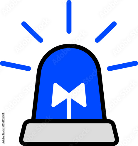 Blue And Black Siren Warning Icon
