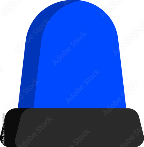 Simple Blue Siren Icon Flat Alert Graphic