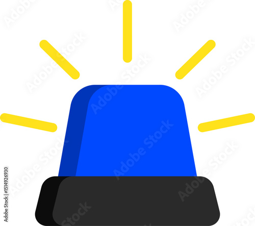 Siren Blue Icon Simple Flat Emergency Alert