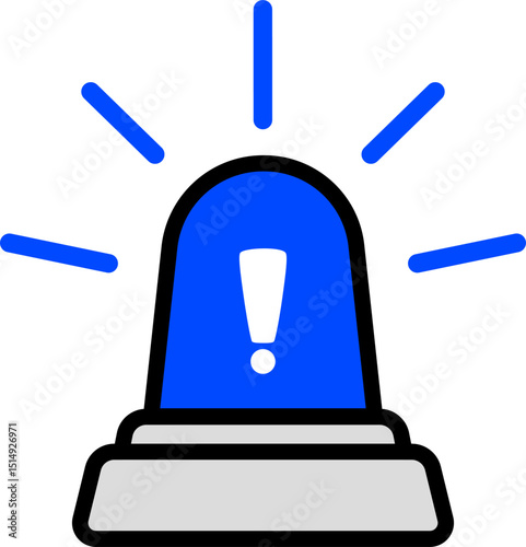 Blue Siren Icon For Emergency Signals