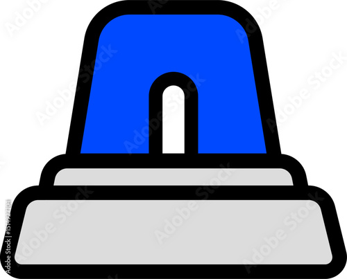 Simple Blue Siren Caution Icon