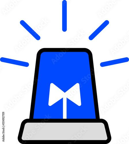 Simple Siren Icon With Blue And Black