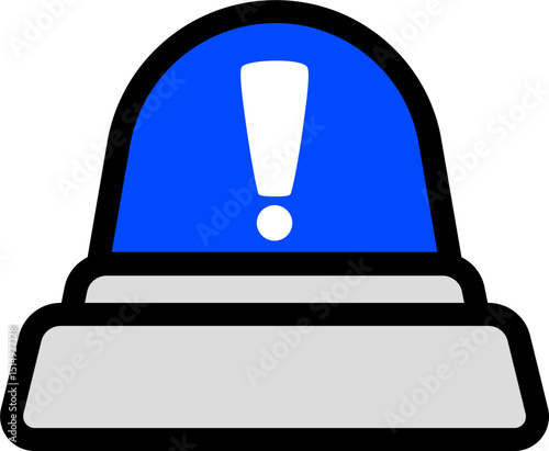 Blue Siren Icon For Danger Warnings