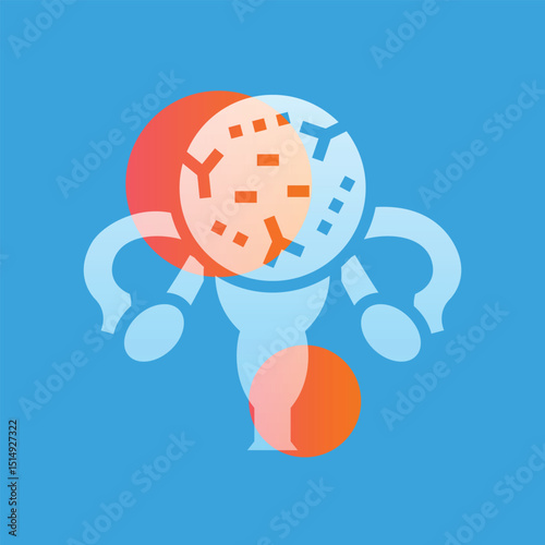Vaginal microflora  glassmorphism illustration.