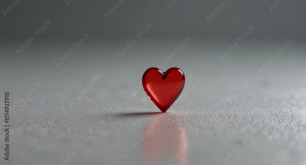 Fototapeta premium A red heart-shaped object prominently displayed on a white canvas table. 