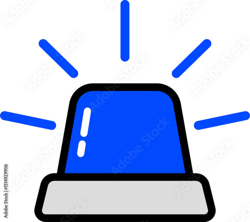 Simple Blue Siren Icon For Alerts