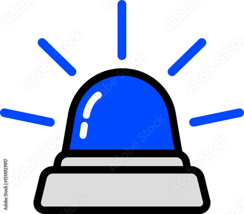 Blue Siren Icon For Security Warnings