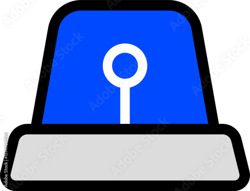 Siren Icon Blue Color Simple Design