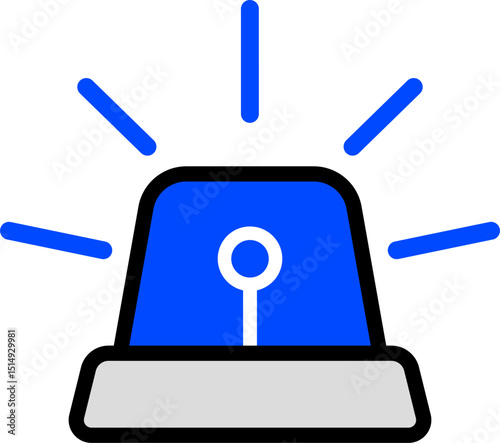 Simple Blue Siren Icon For Warnings