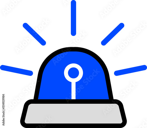 Blue Siren Warning Icon Minimal