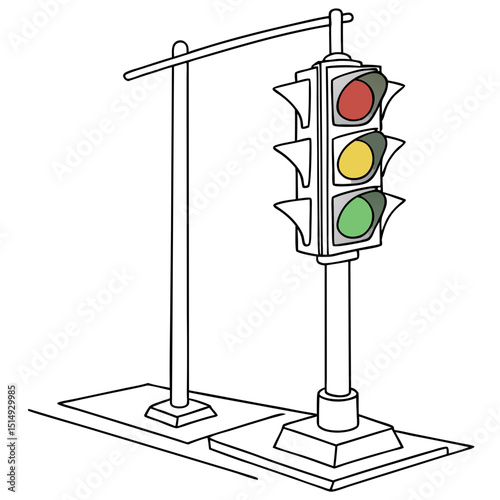 Classic traffic light illustration go signal