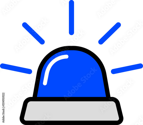 Blue Siren Icon For Emergency Warnings
