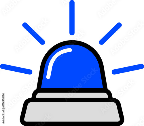 Blue Siren Icon For Alert Notifications