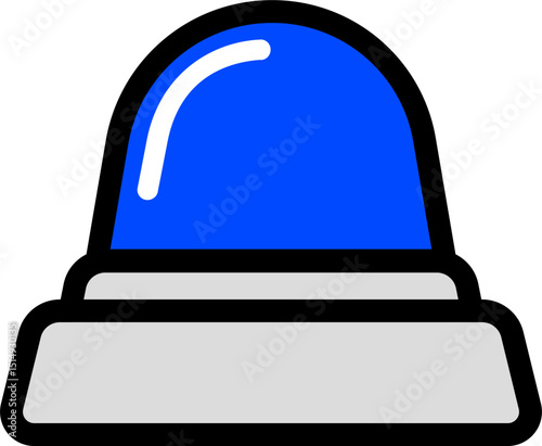 Simple Blue Siren Icon For Hazard