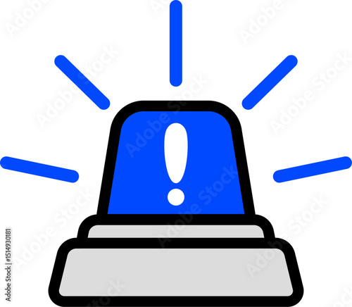 Caution Blue Siren Icon For Alerts