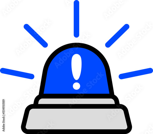 Siren Blue Icon With Clear Black Outline