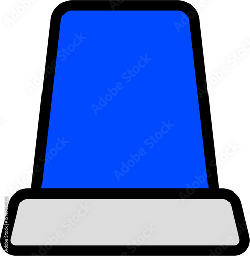 Black Line Blue Siren Icon For Security
