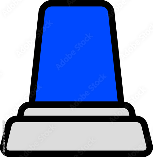 Minimal Blue Siren Icon With Black Lines