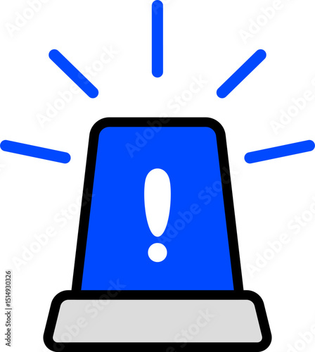 Simple Blue Siren Icon For Safety Alerts