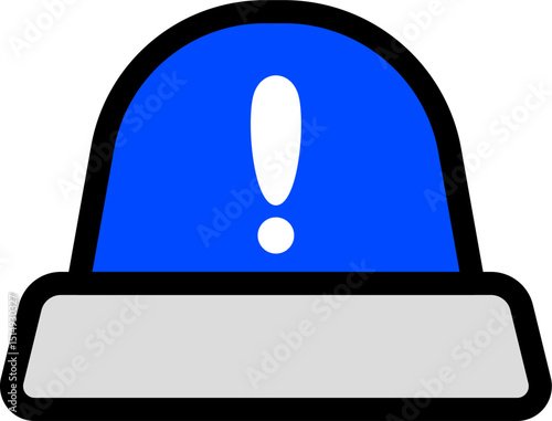 Simple Blue Siren Icon For Security