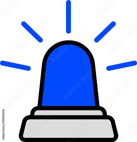 Blue Siren Icon For Hazard Notifications
