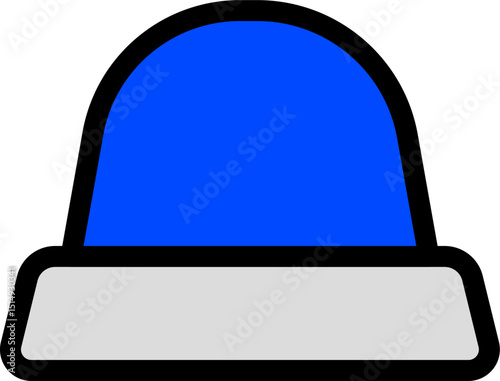 Caution Blue Siren Icon For Safety