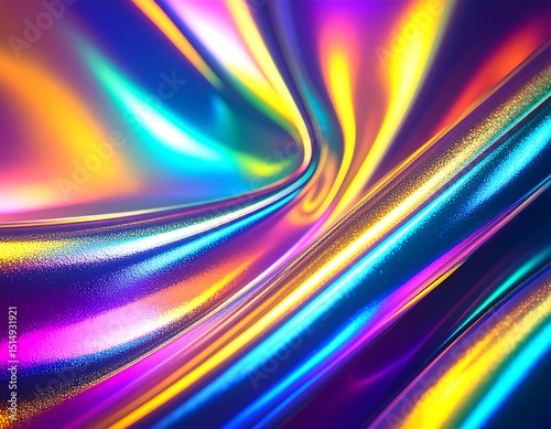 Abstract iridescent flowing colors