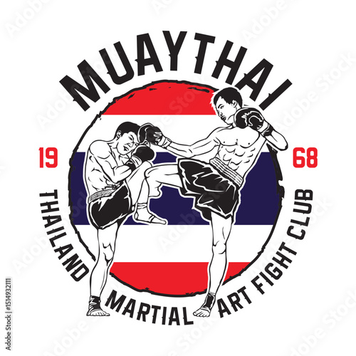 Muay Thai boxing martial artt, perfect for t shirt design