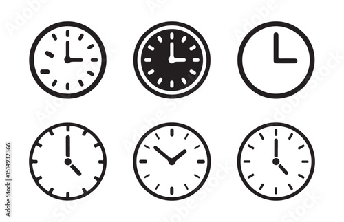 Clock icon set. Time icon vector. watch icon symbol, vector illustration eps 10