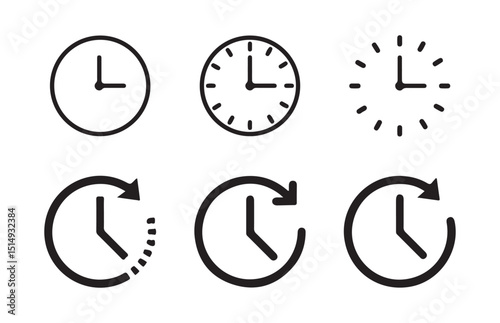 Clock icon set. Time icon vector. watch icon symbol, vector illustration eps 10
