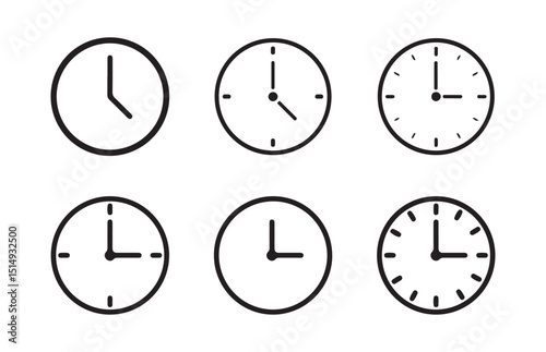 Clock icon set. Time icon vector. watch icon symbol, vector illustration eps 10