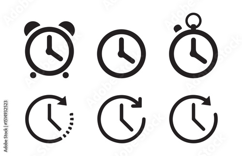 Clock icon set. Time icon vector. watch icon symbol, vector illustration eps 10