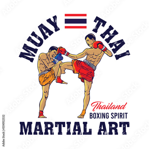 Muay Thai boxing martial arts, perfect for t shirt design