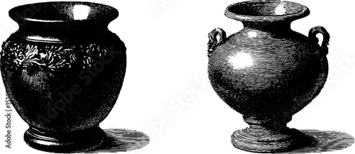 Vintage engraved sculpture and statue illustration set for artistic decor and design