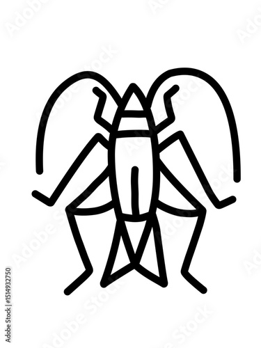 Line drawing mini insect illustration icon