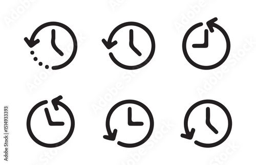 Time and clock icons set, stopwatch, timer, time management concept,  vector illustration eps 10