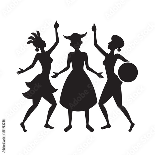 Tribal Dancers Playing Drums Celebration Scene
