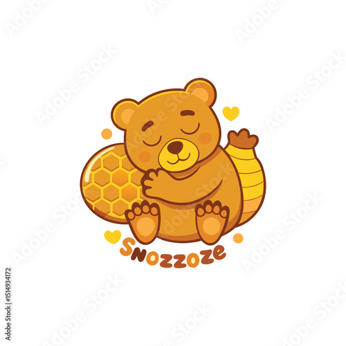 Adorable Sleeping Honey Badger Illustration Snoozing Sweet Dreams