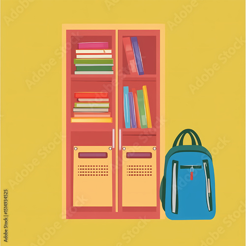 Education Storage: A visual representation of a school storage or a library shelf, a perfect backdrop for educational theme