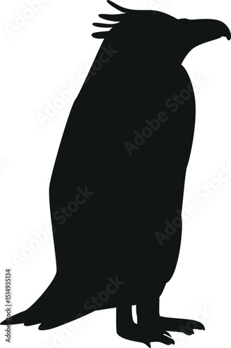 Emperor penguin black-and-white vector illustration
