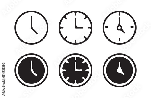 Set of clock icons. Clock, time.. Hours dial. Watch time. Business deadline. vector illustration