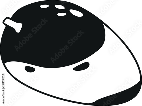 Mango tropical fruit black-and-white vector illustration