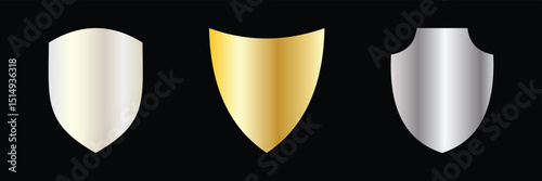 golden shield isolated on isolated background.